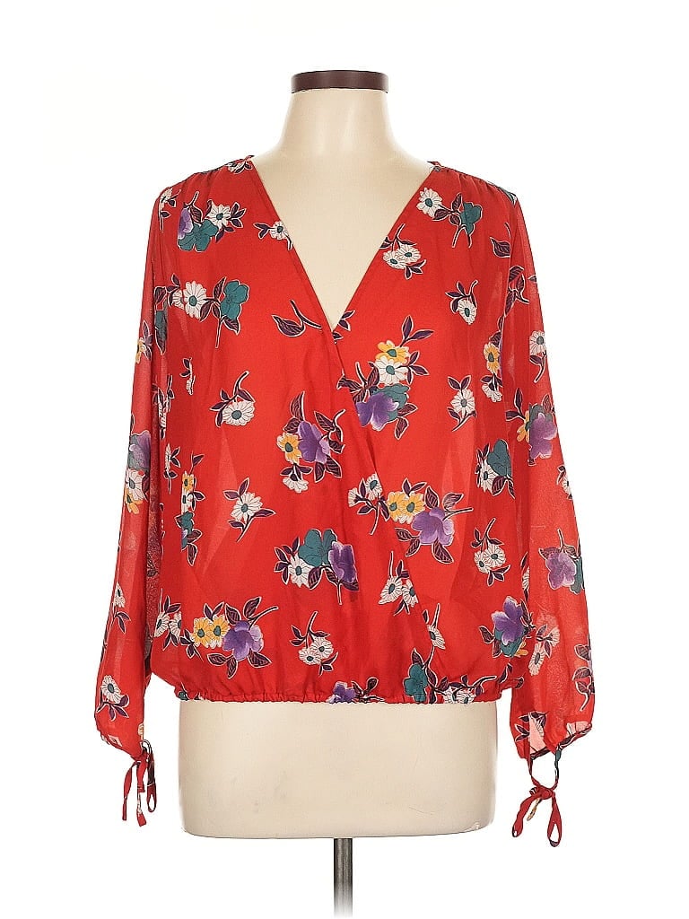 Pre-owned Collective Concepts 3/4 Sleeve Blouse In Red