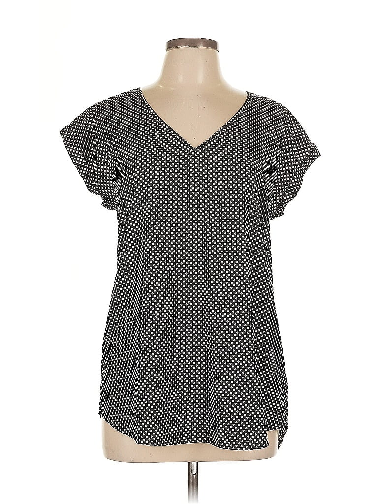 Pre-owned Express Outlet Short Sleeve Top Black V Neck Tops