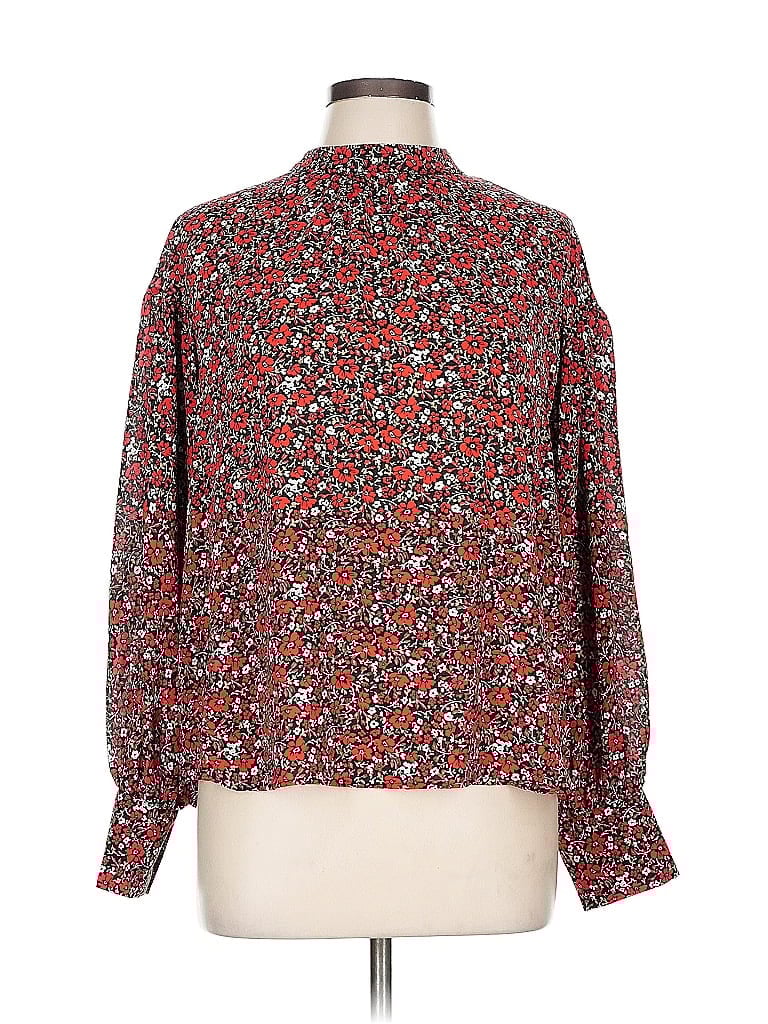 Pre-owned Banana Republic Long Sleeve Blouse In Red