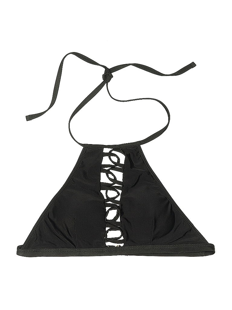 Pre-owned Unbranded Swimsuit Top Black Graphic Pattern Swimwear