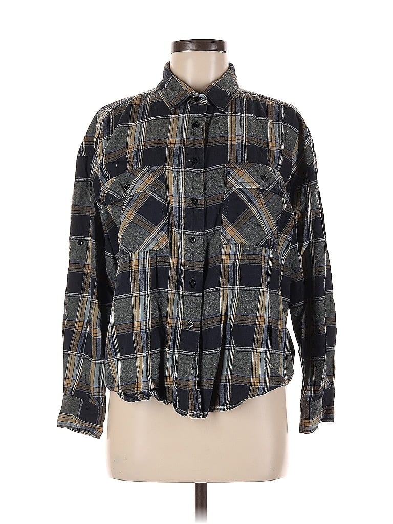 Pre-owned Romeo & Juliet Couture Long Sleeve Button Down Shirt In Gray