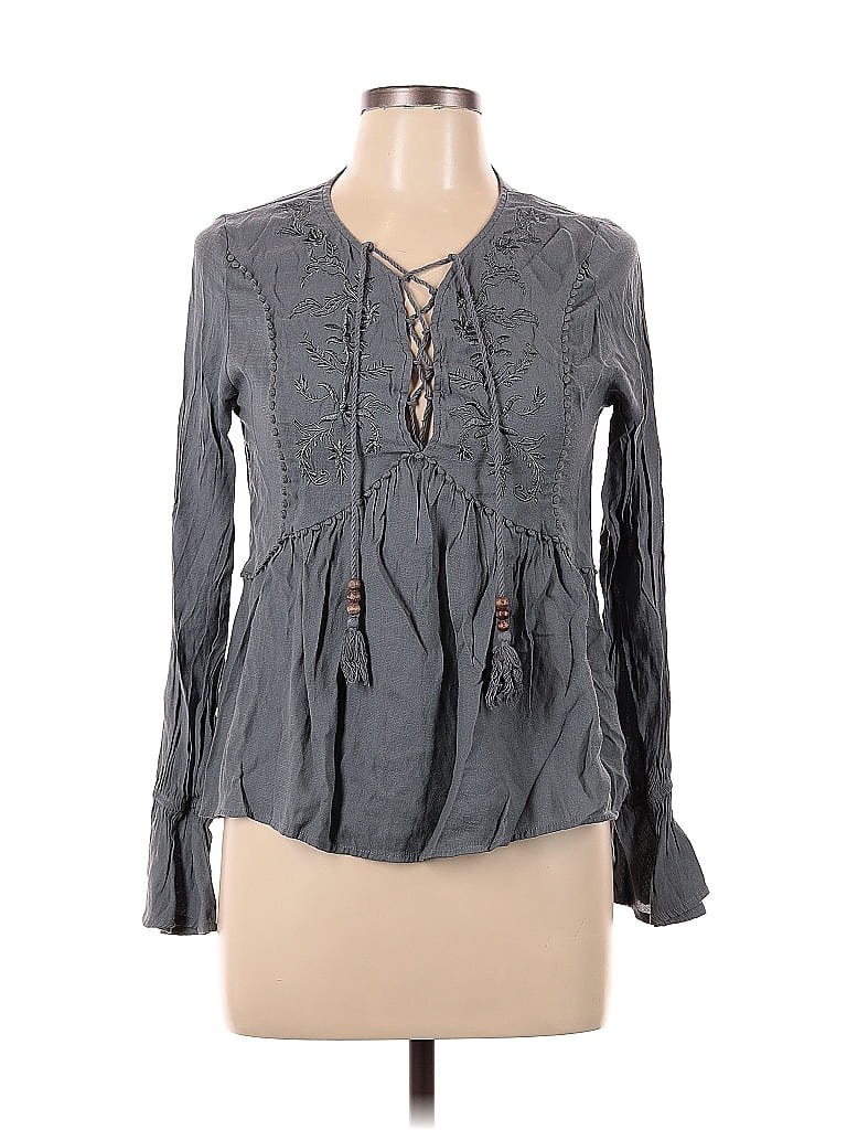 ALTAR'D STATE Pre-owned Long Sleeve Blouse In Gray