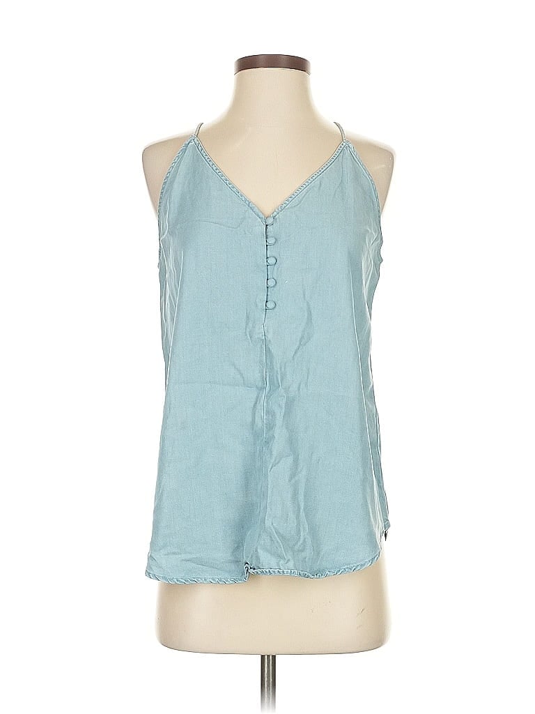 Pre-owned Ann Taylor Loft Sleeveless Blouse In Blue