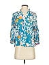 Vineet Bahl Floral Teal 3/4 Sleeve Blouse Size 00 - photo 1