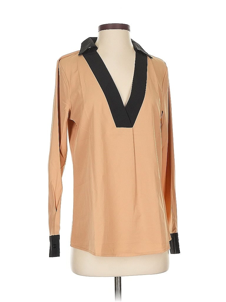 Pre-owned Unbranded Long Sleeve Blouse In Brown