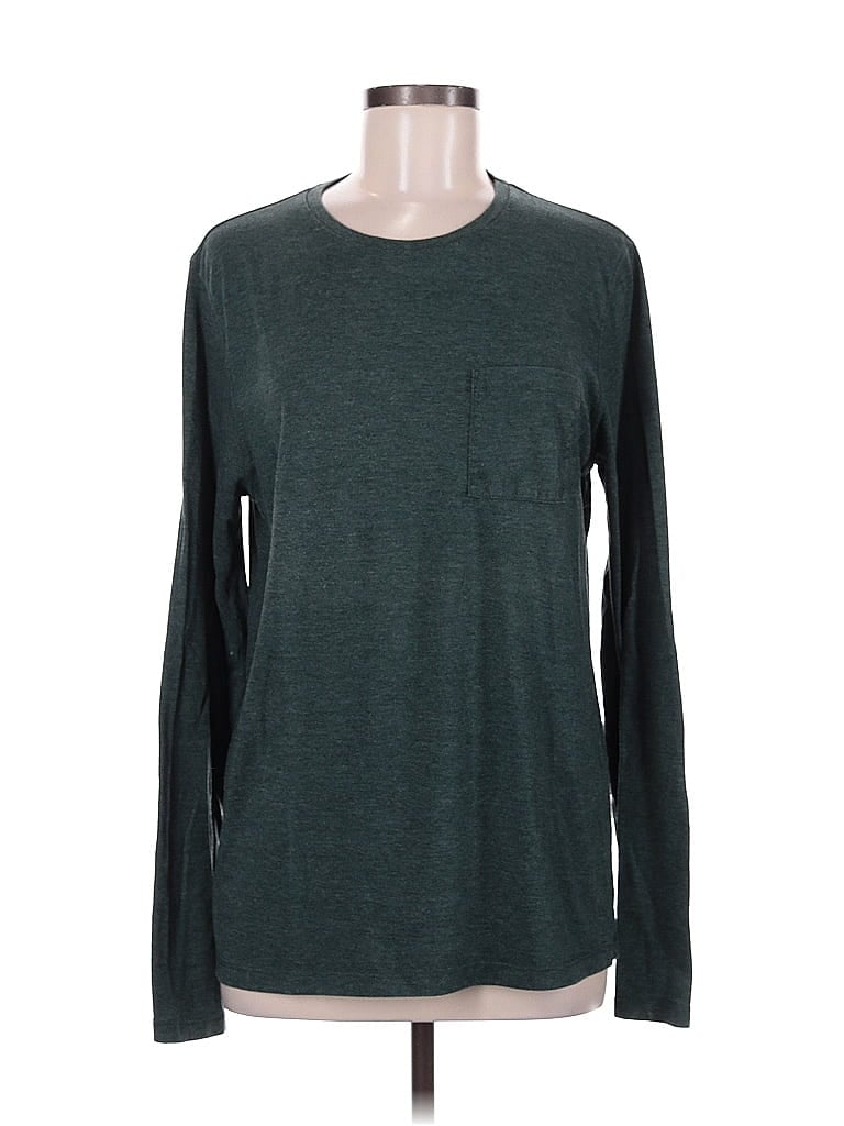 Pre-owned Asos Design Long Sleeve T-shirt In Green