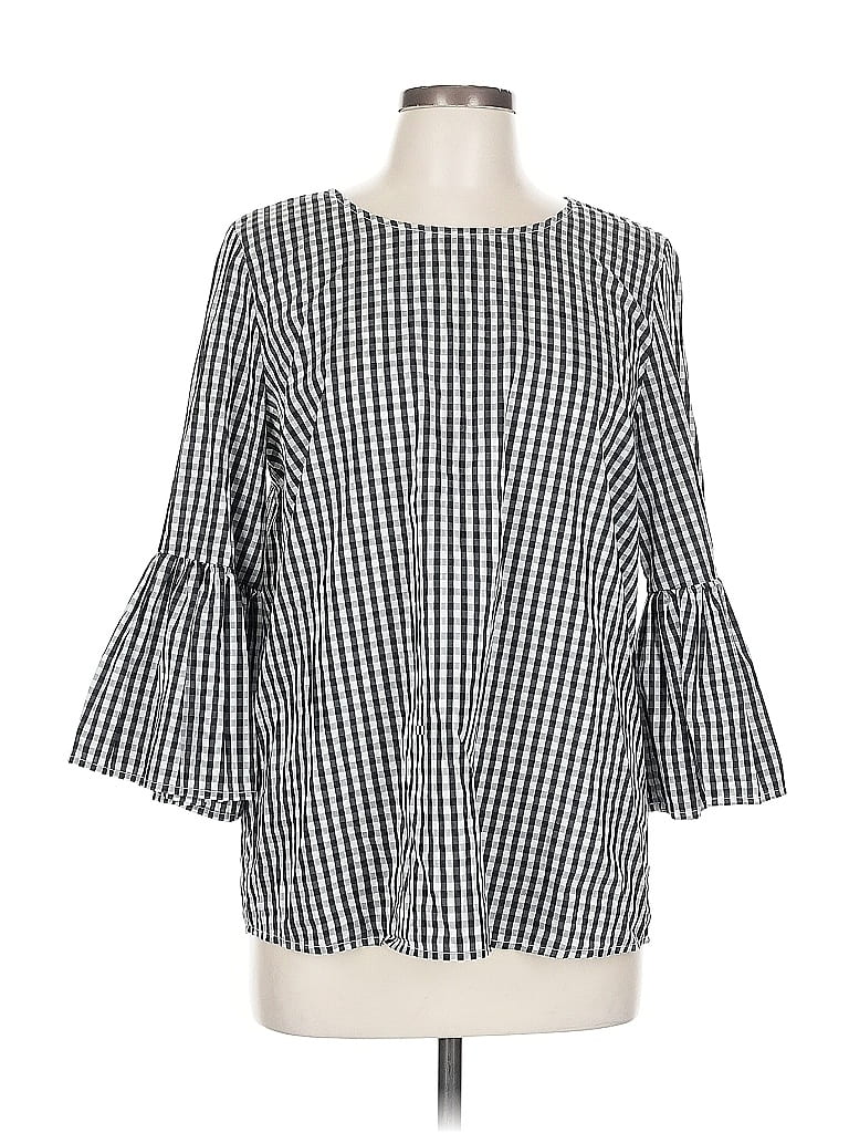 Pre-owned Calvin Klein 3/4 Sleeve Blouse In Black