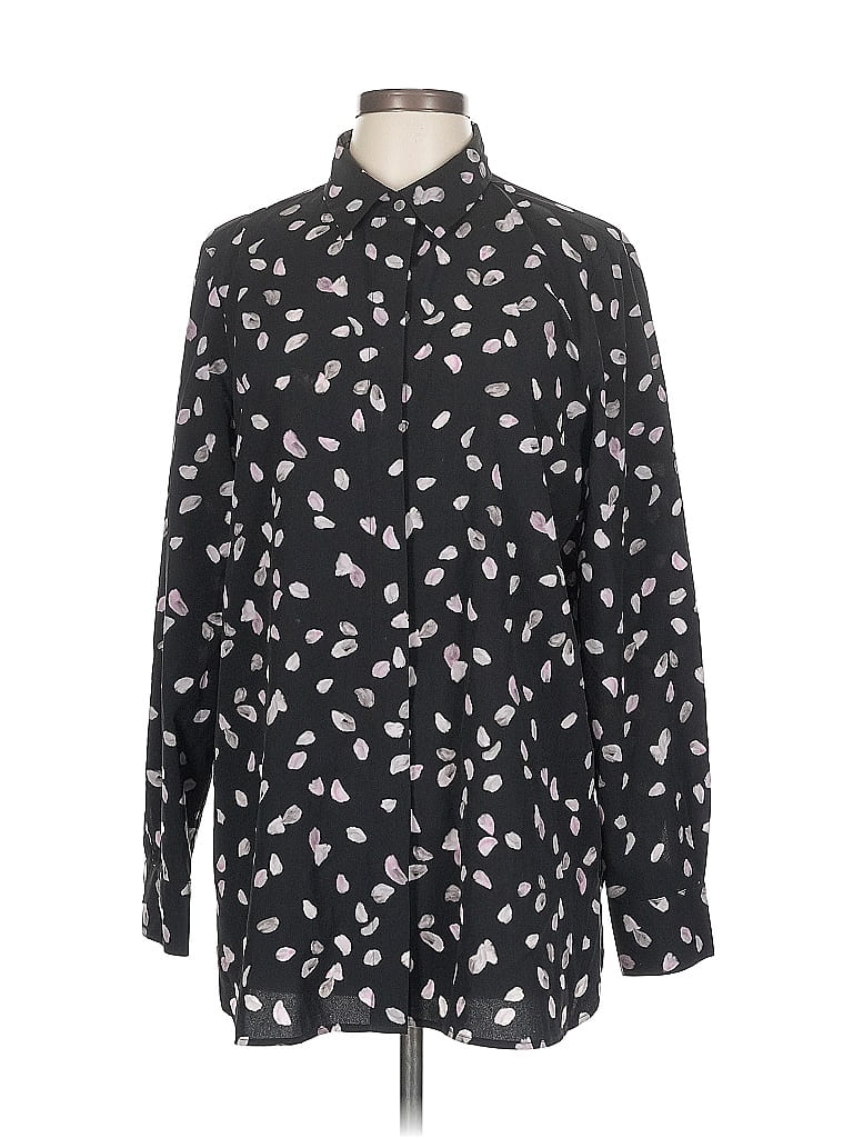 Pre-owned Ellen Tracy Long Sleeve Blouse In Black