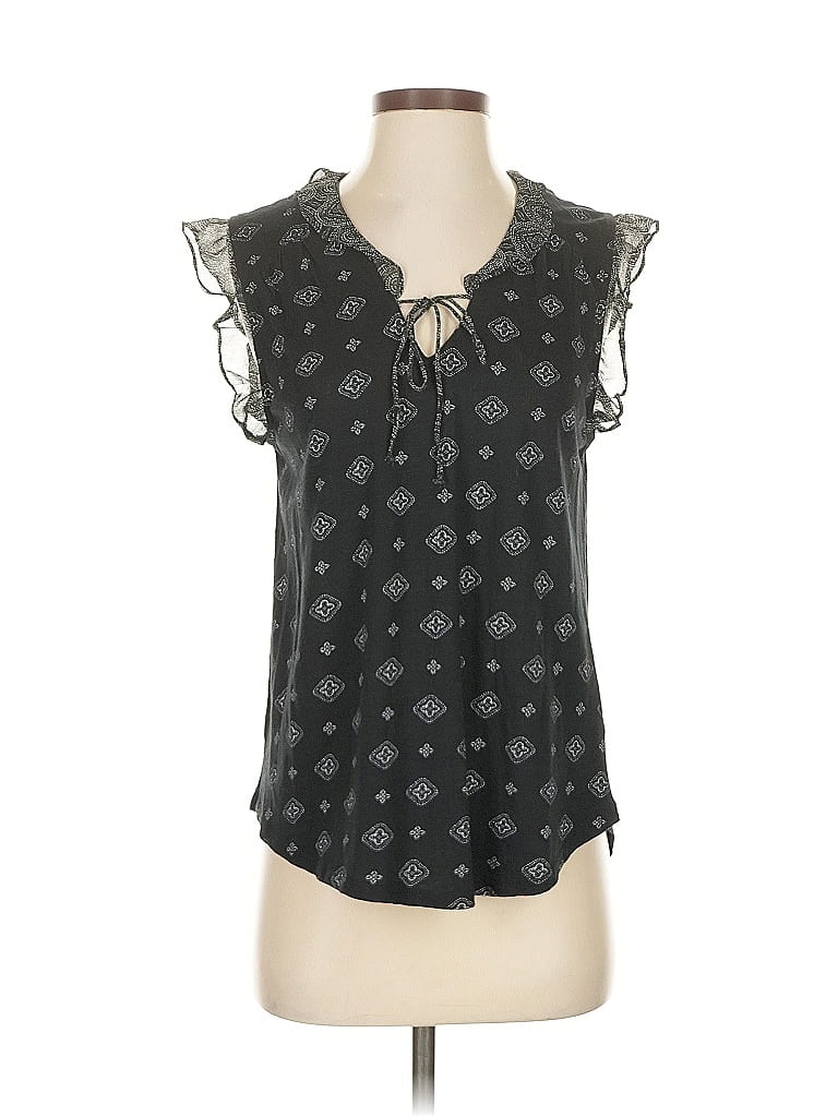 Pre-owned Lucky Brand Sleeveless Blouse In Black