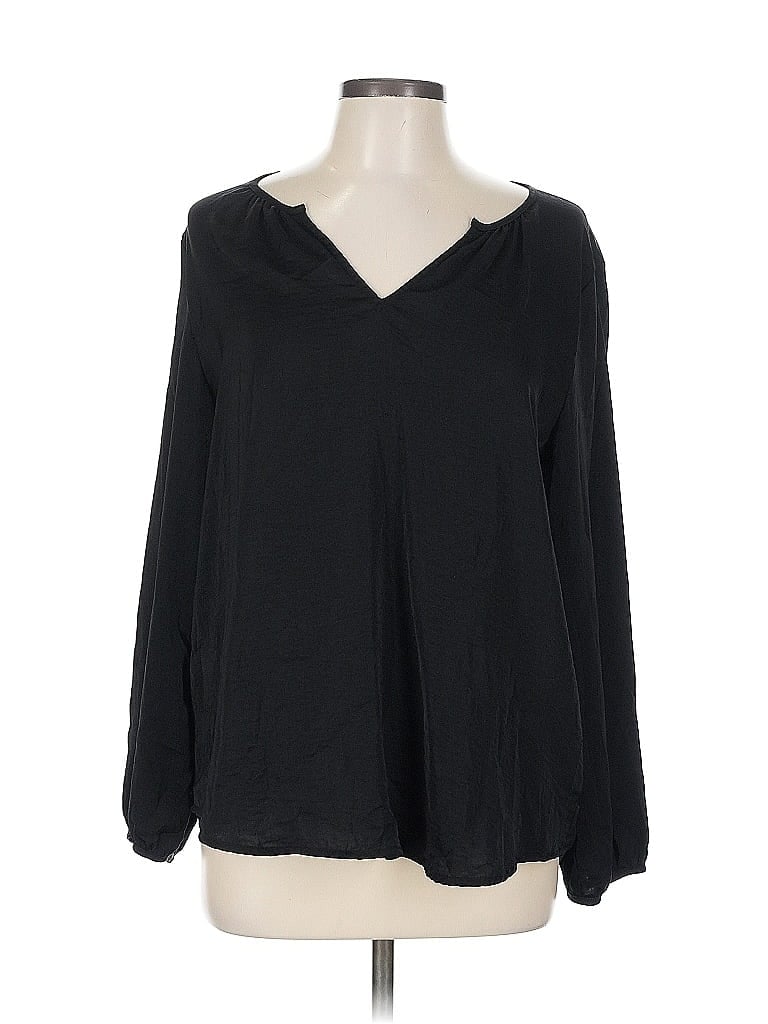Pre-owned Old Navy Long Sleeve Blouse In Black