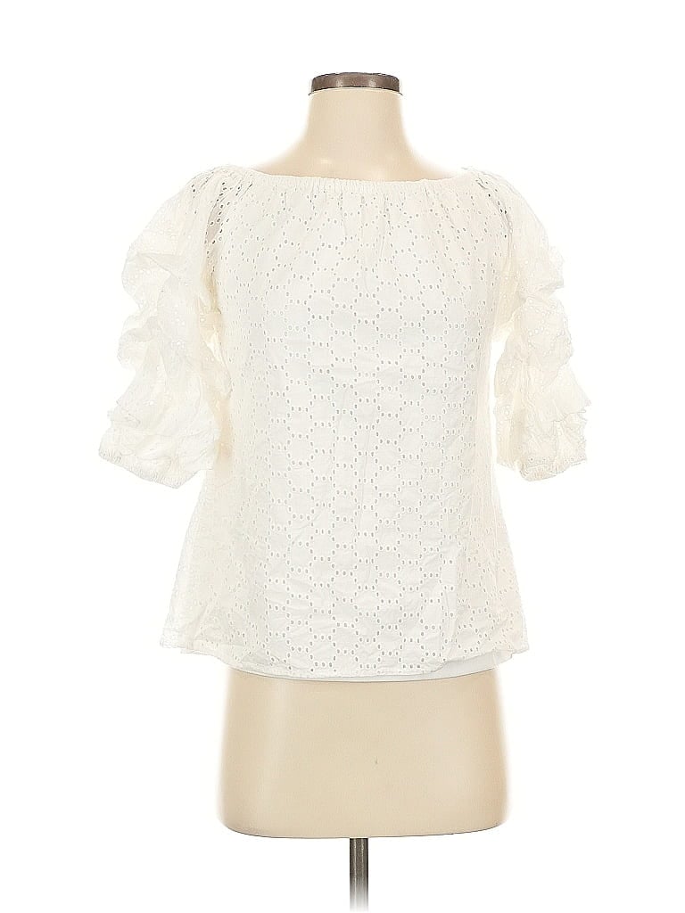 Pre-owned Lucky Brand 3/4 Sleeve Blouse In White