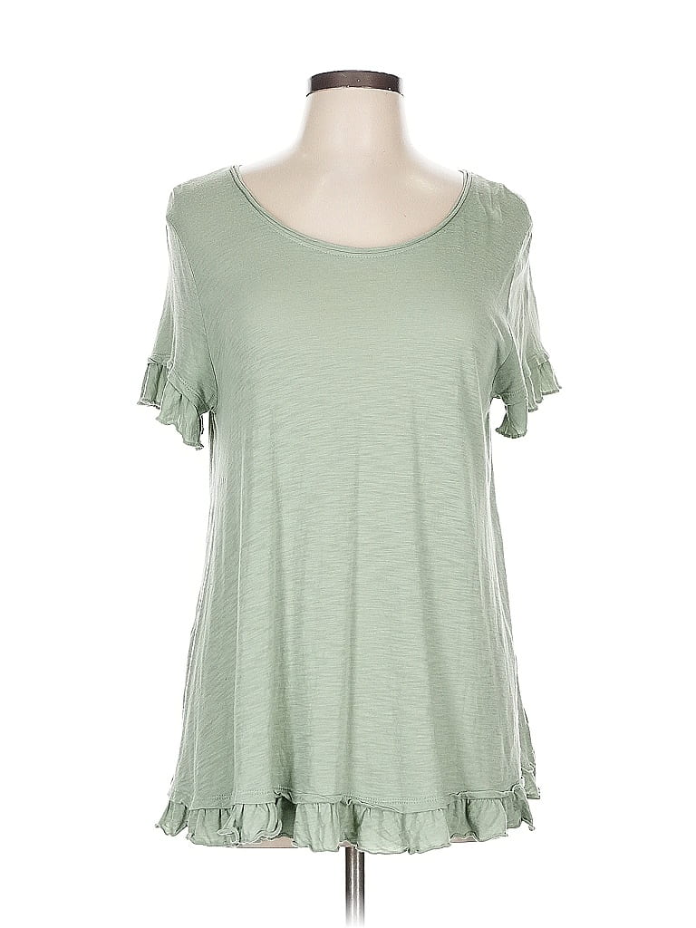ALTAR'D STATE Pre-owned Short Sleeve Top Green Cold Shoulder Neckline Tops