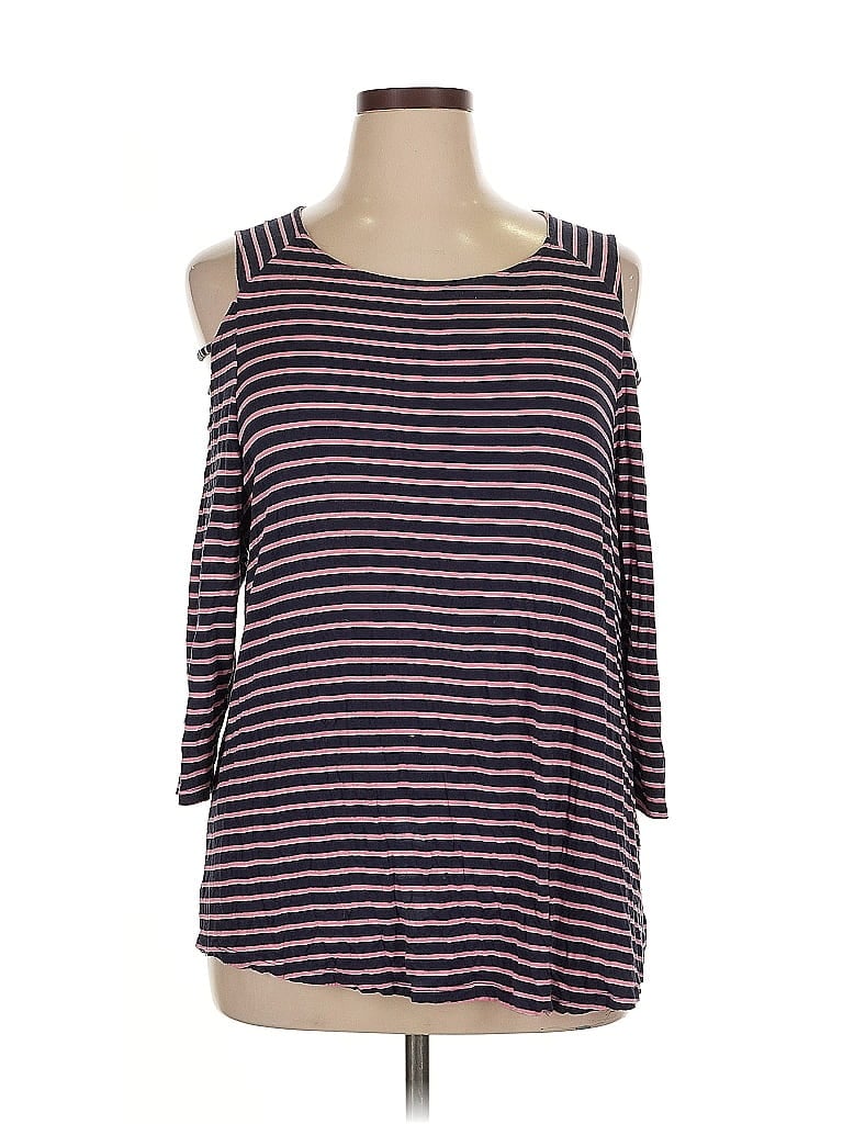 Pre-owned 24/7 Maurices 3/4 Sleeve T-shirt In Purple