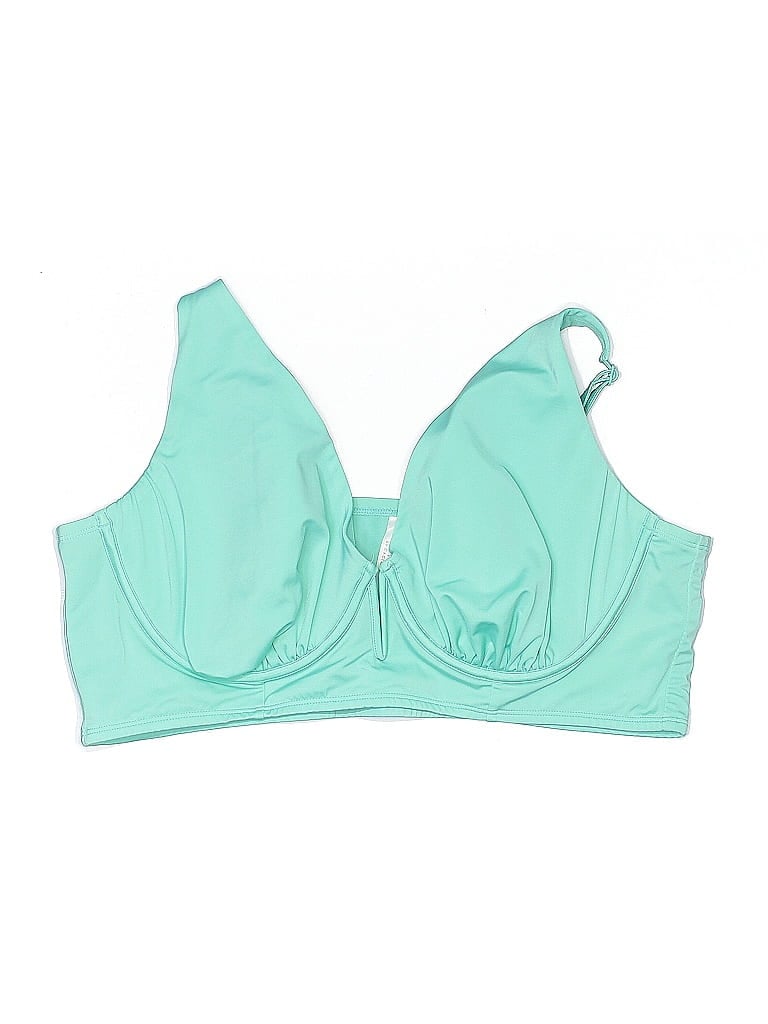 Pre-owned Swim By Cacique Swimsuit Top Green Swimwear