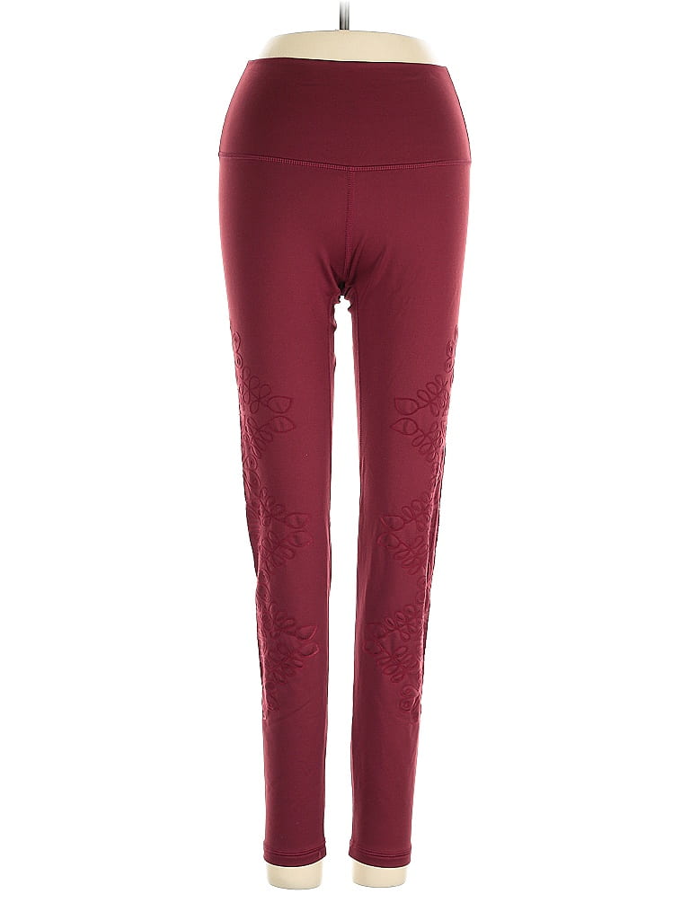 Pre-owned Aerie Active Pants In Burgundy