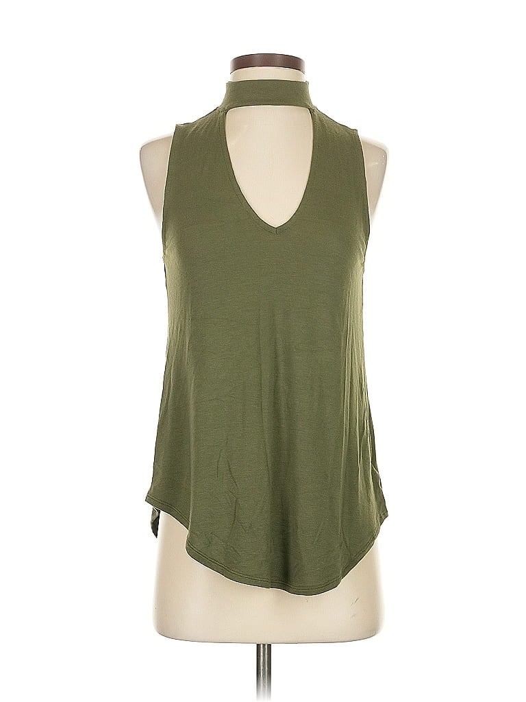 Pre-owned Express Sleeveless Top Green Halter Neckline Tops