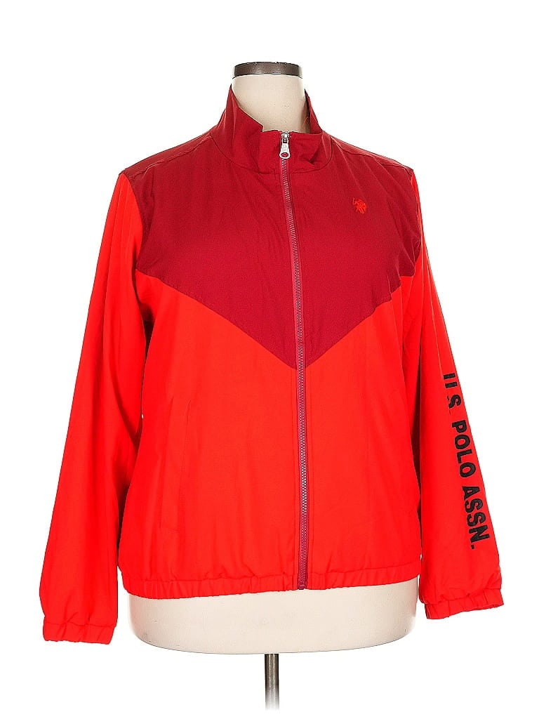 Pre-owned U.s. Polo Assn Track Jacket In Red