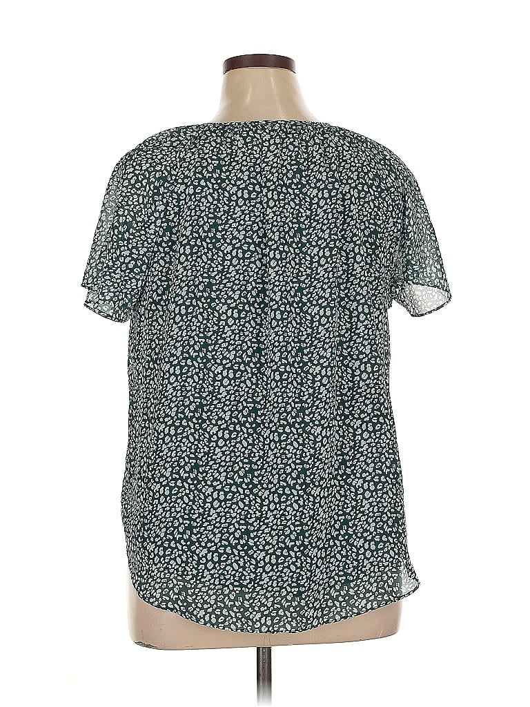 Pre-owned Unbranded Short Sleeve Blouse In Blue