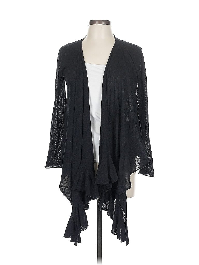 Pre-owned Hobbs London Silk Cardigan Sweater In Black