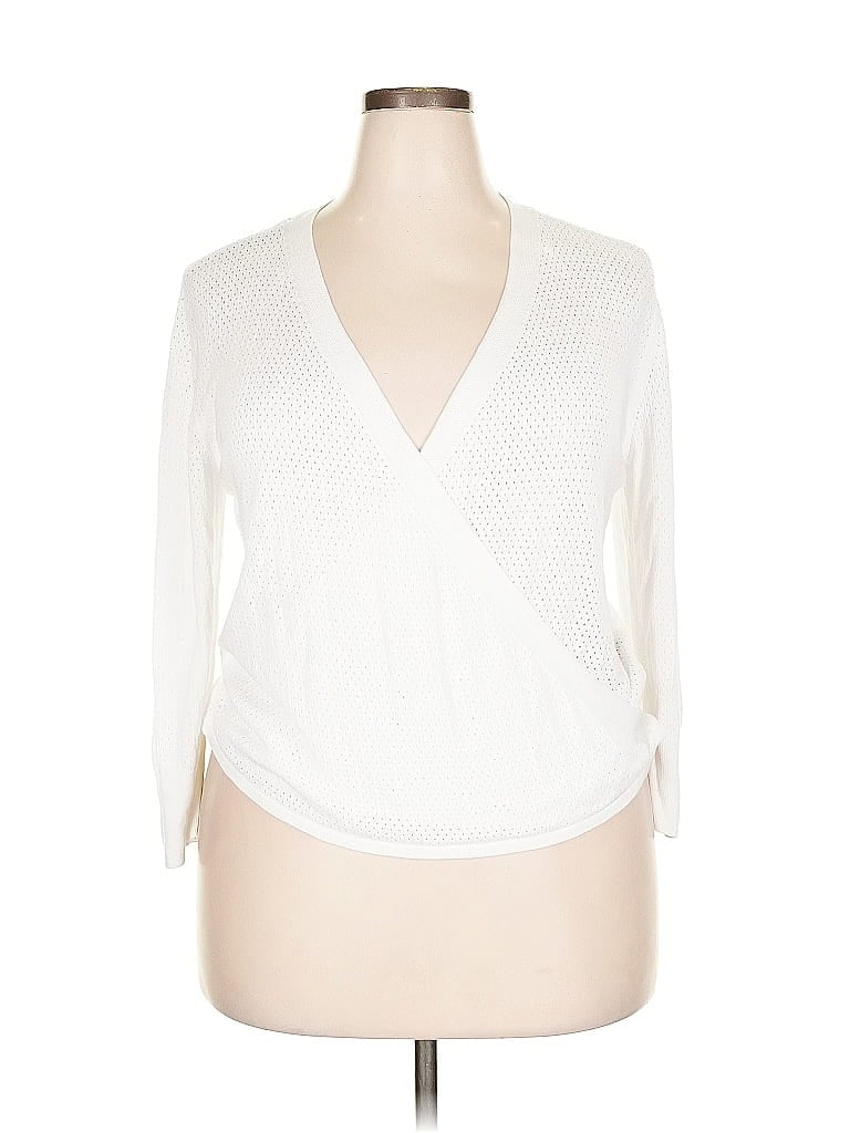 Pre-owned Simply Vera Vera Wang Cardigan Sweater In White