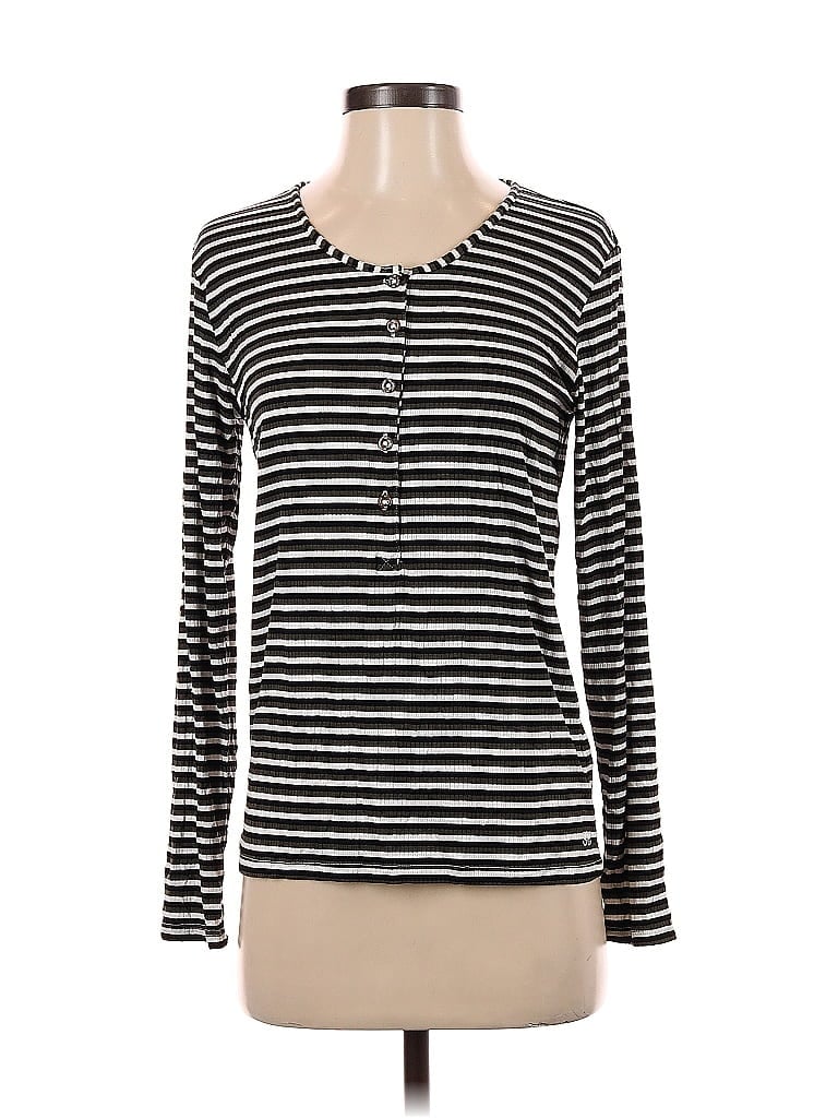 Pre-owned Albion Long Sleeve Henley Shirt In Black