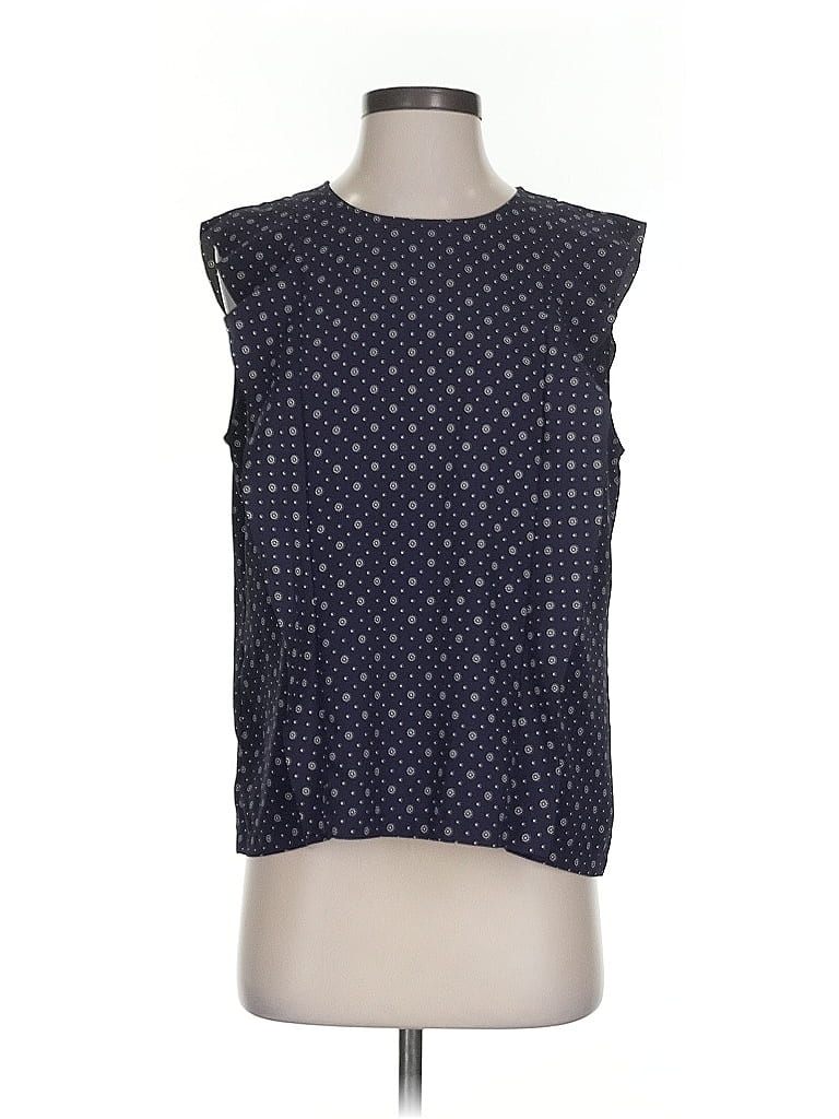 Pre-owned Ann Taylor Sleeveless Blouse In Blue