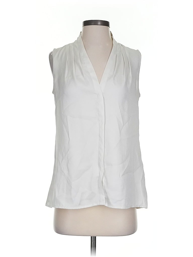 Pre-owned Banana Republic Factory Store Sleeveless Blouse In White