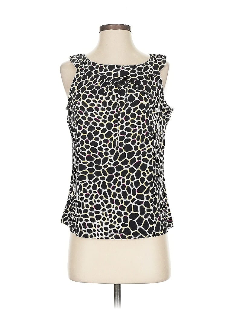 Click to view more detailed imagery on our partner's website Pre-owned Calvin Klein Sleeveless Top Black Ruffles Neckline Tops