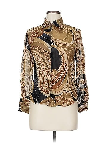 Linda Allard Ellen Tracy Long Sleeve Silk Top (view 1)