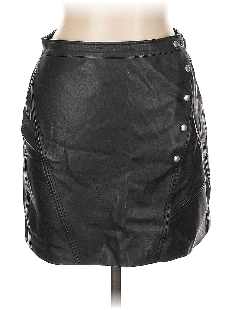 Pre-owned Blanknyc Blank Nyc Faux Leather Skirt In Black