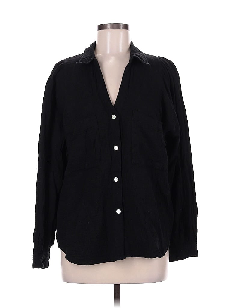 Pre-owned Rails Long Sleeve Button Down Shirt In Black