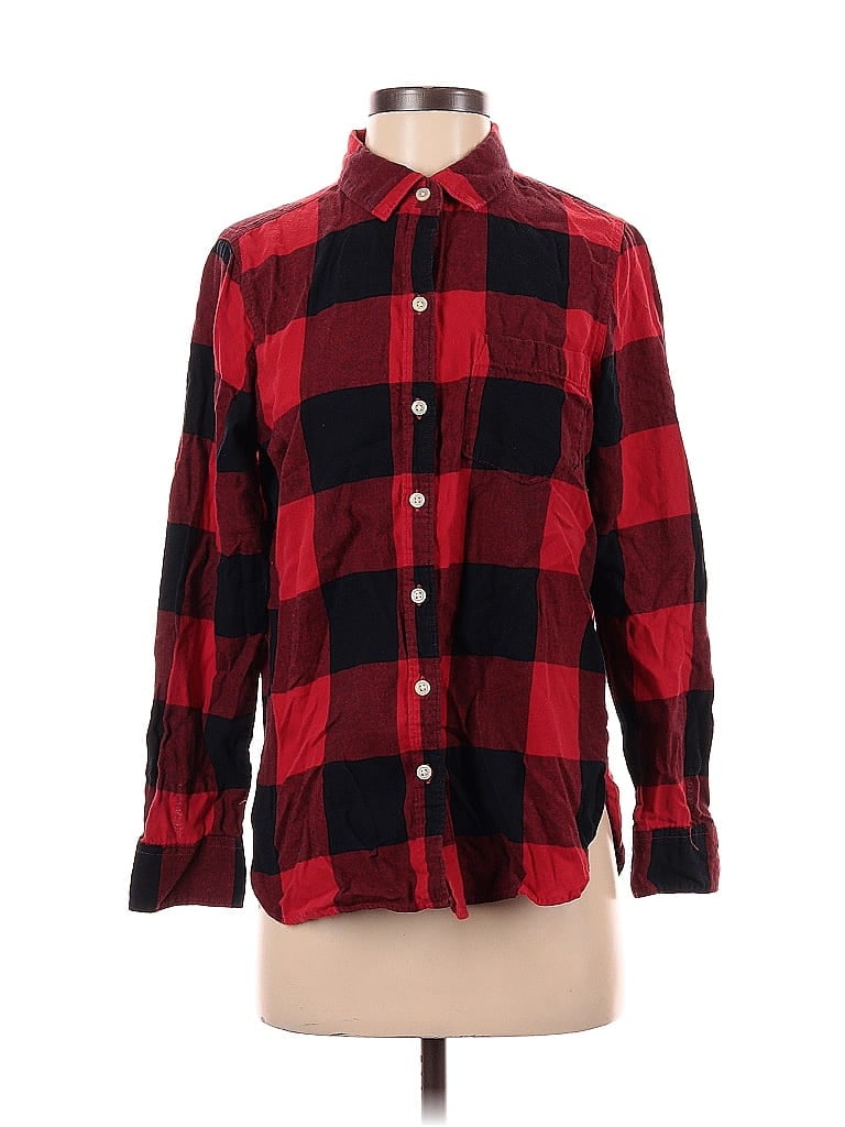 Pre-owned Old Navy Long Sleeve Button Down Shirt In Red