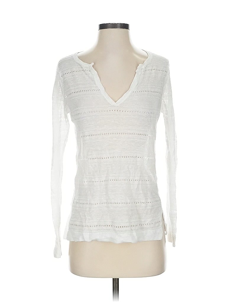 Click to view more detailed imagery on our partner's website Pre-owned Ann Taylor Long Sleeve Top White V Neck Tops