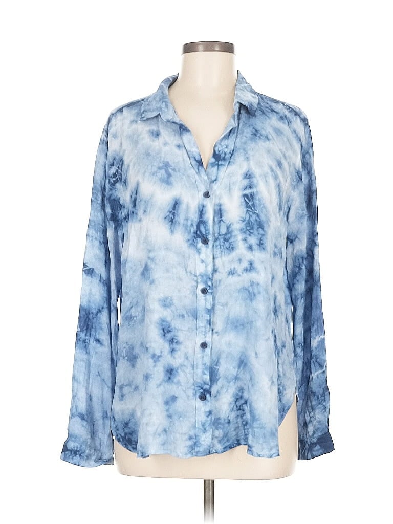 Pre-owned Bella Dahl Long Sleeve Blouse In Blue