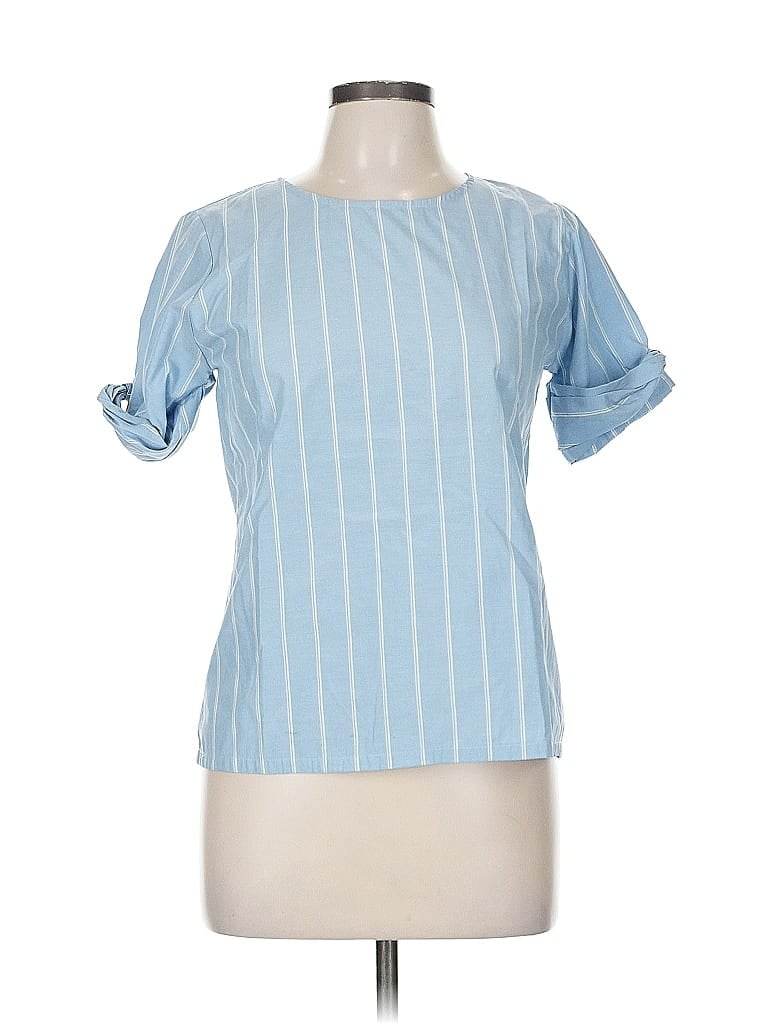 Pre-owned Assorted Brands Short Sleeve Blouse In Blue