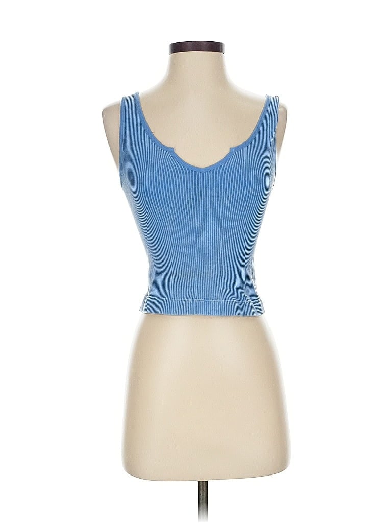 Pre-owned One Step Up Tank Top Blue Sweetheart Neckline Tops