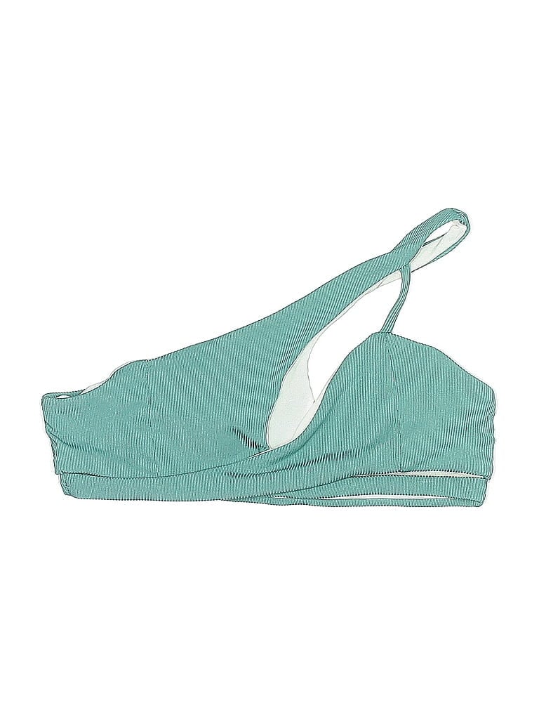 Pre-owned Unbranded Swimsuit Top Blue Solid Pattern Swimwear