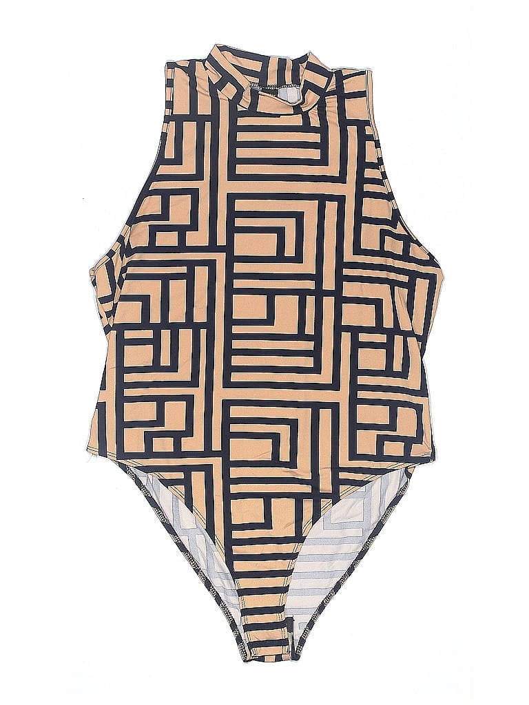 Pre-owned Shein Curve Bodysuit In Brown