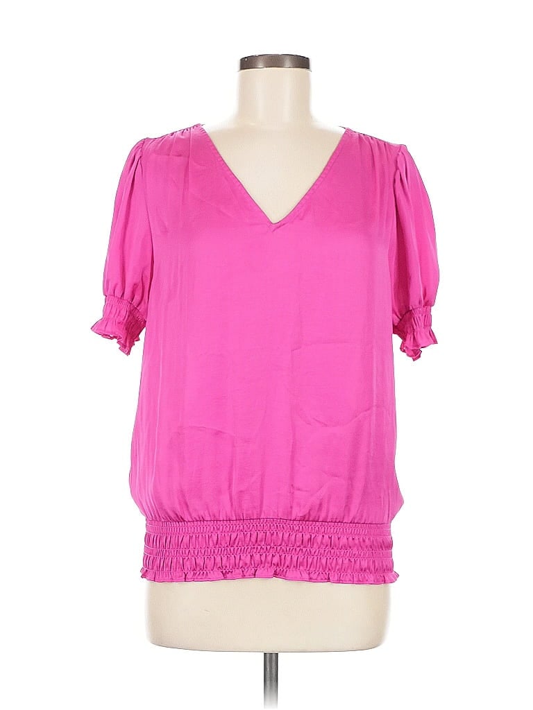 1.STATE Pre-owned Short Sleeve Blouse In Pink