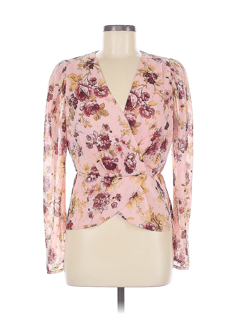 Pre-owned Express Long Sleeve Blouse In Pink