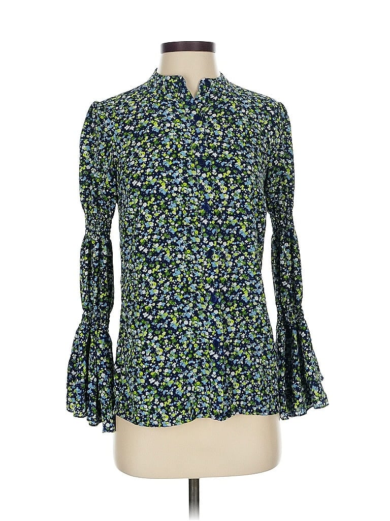 Pre-owned Michael Michael Kors Long Sleeve Blouse In Green