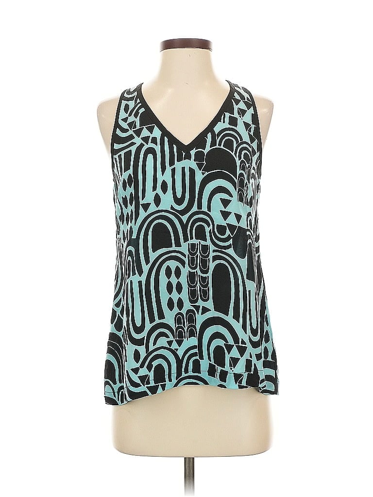 Click to view more detailed imagery on our partner's website Pre-owned Nanette Lepore Sleeveless Top Teal V Neck Tops In Blue