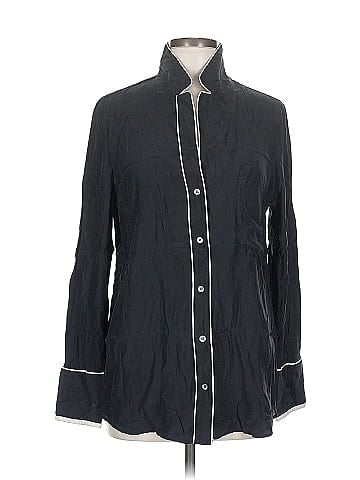 FRAME Denim Long Sleeve Silk Top (view 1)