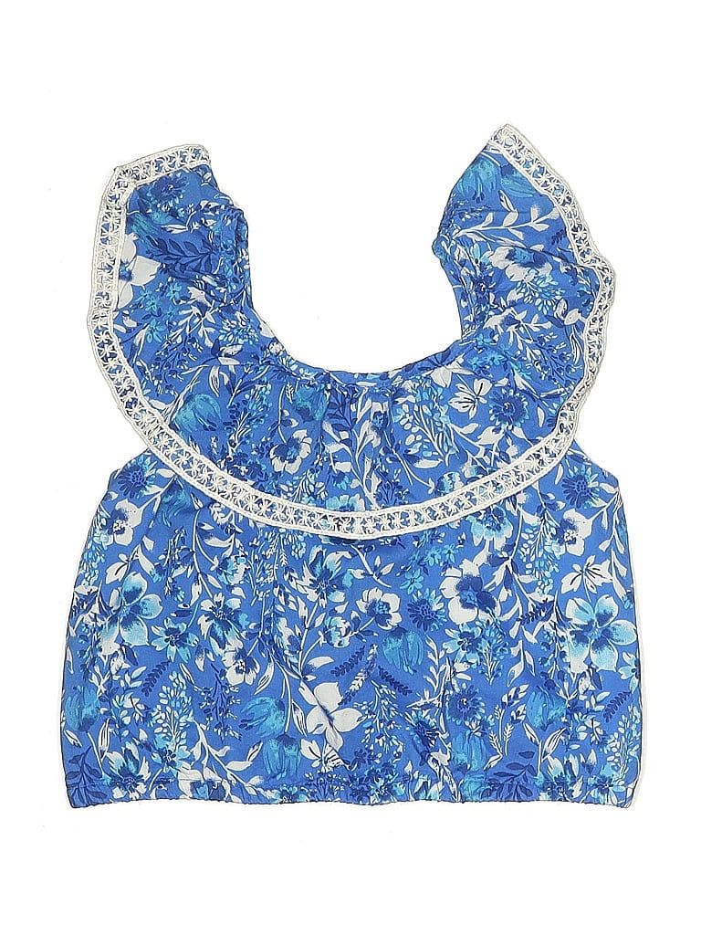 Click to view more detailed imagery on our partner's website Pre-owned Rachel Zoe Kids' Tank Top Blue Halter Neckline Tops