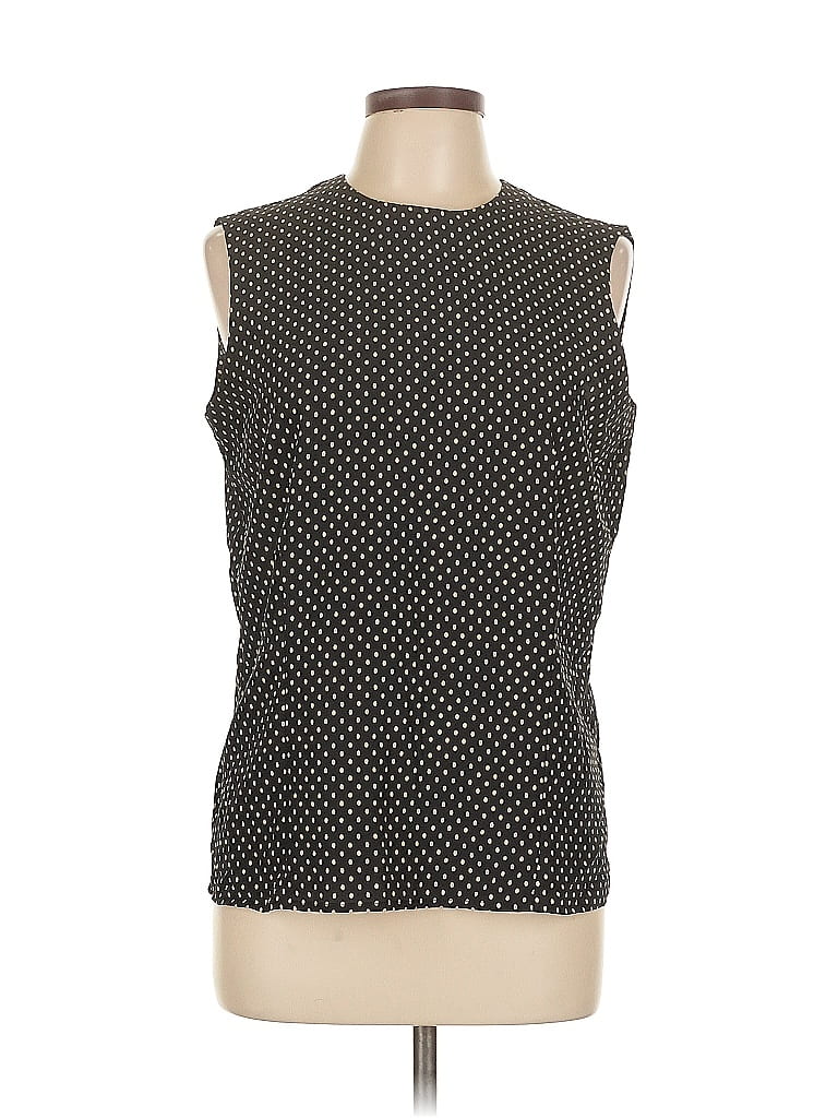 Pre-owned Rena Rowan For Saville Sleeveless Top Black High Neck Tops