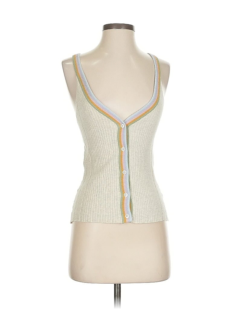 Pre-owned 27 Miles Sleeveless Top Ivory Sweetheart Neckline Tops In White