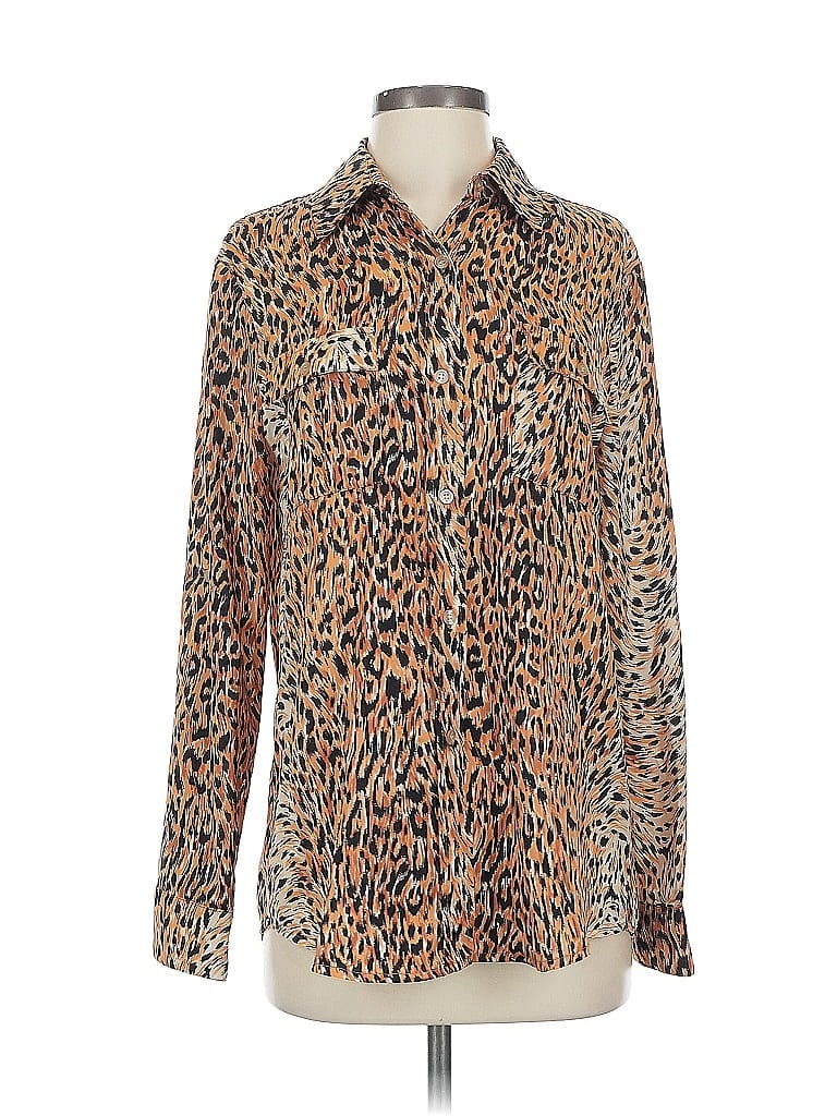 Pre-owned Le Superbe Long Sleeve Blouse In Brown