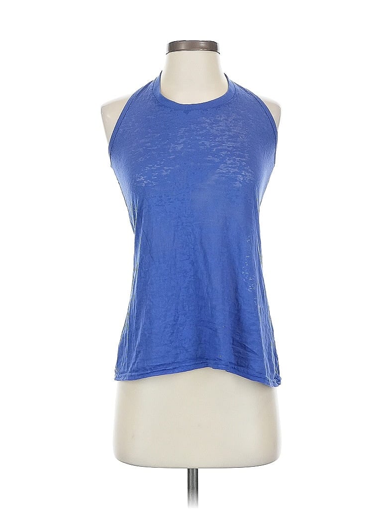 Click to view more detailed imagery on our partner's website Pre-owned Armani Exchange Sleeveless Top Blue Halter Neckline Tops