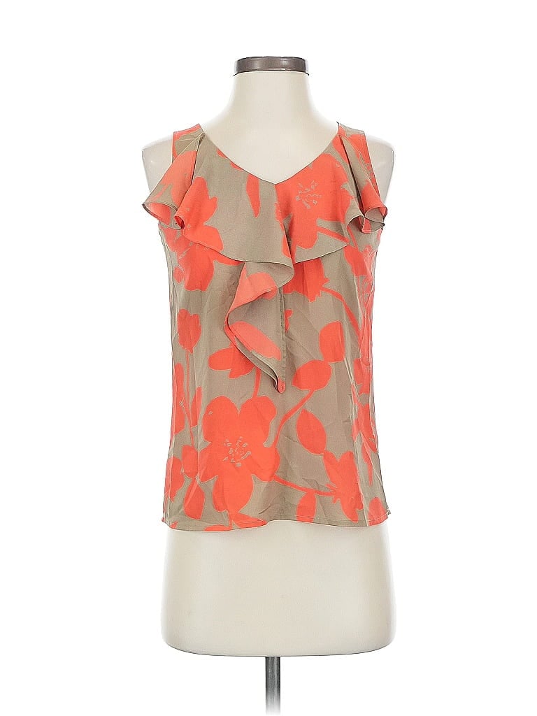 Pre-owned Ann Taylor Loft Sleeveless Blouse In Orange