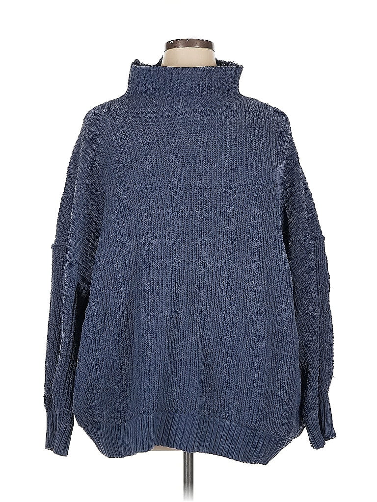 Pre-owned Aerie Turtleneck Sweater In Blue